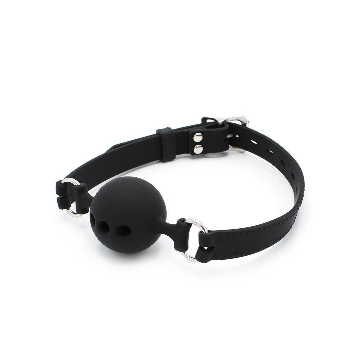 Silikonowy knebel Kiotos Ball Gag with Holes Black