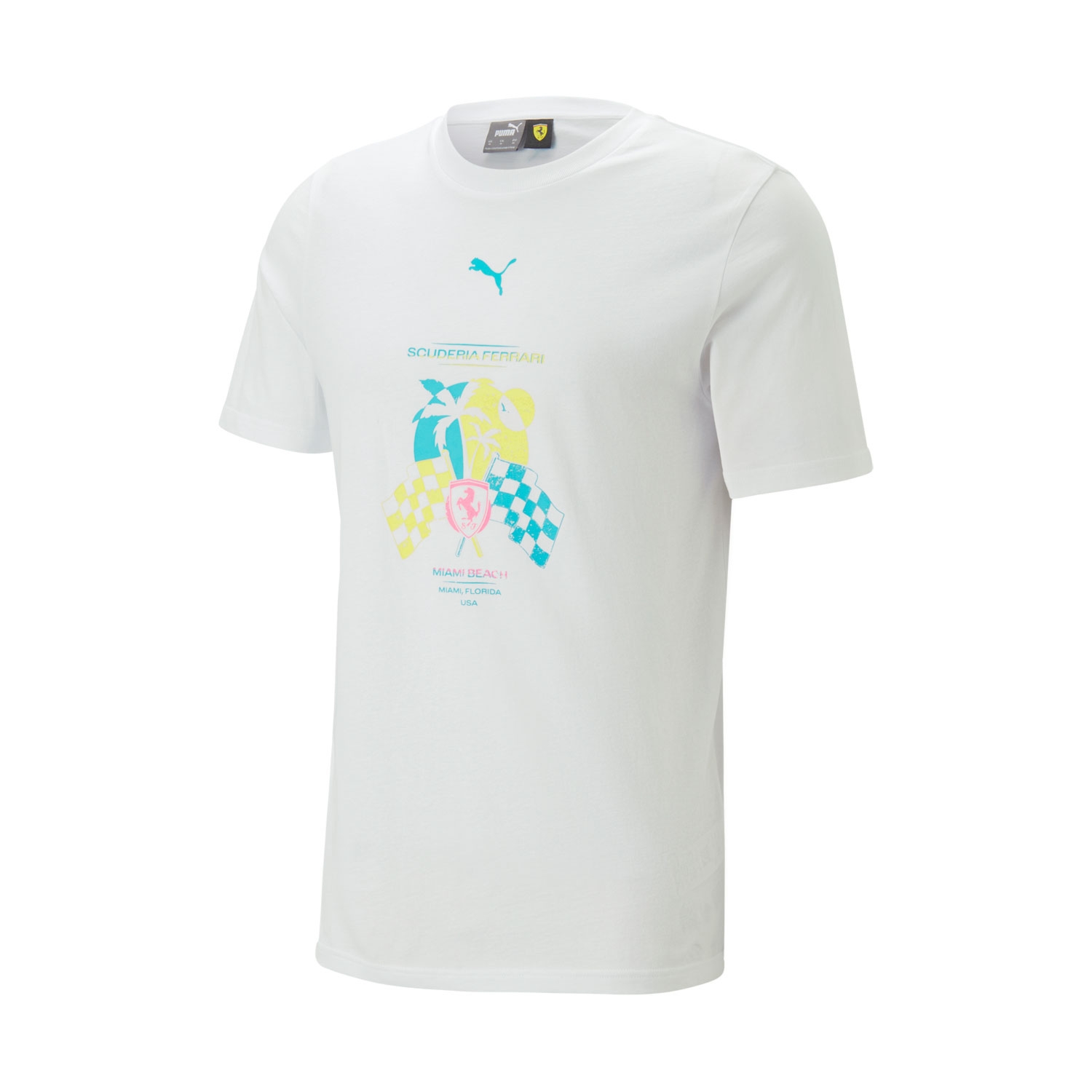 Koszulka T-shirt męska Miami GP biała Ferrari F1