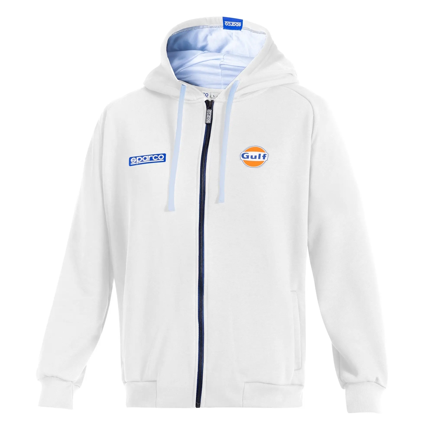 Bluza męska z kapturem Sparco Full Zip GULF MY25 biała