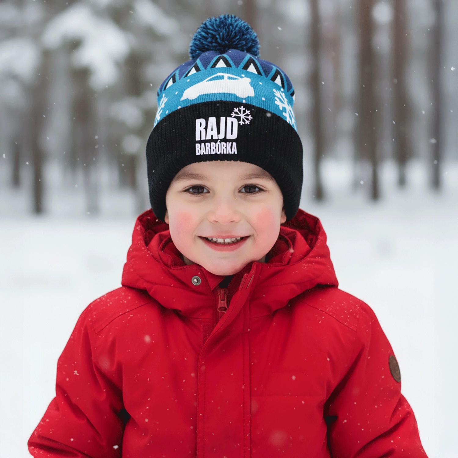 Czapka zimowa dziecięca z pomponem Rajd Barbórka