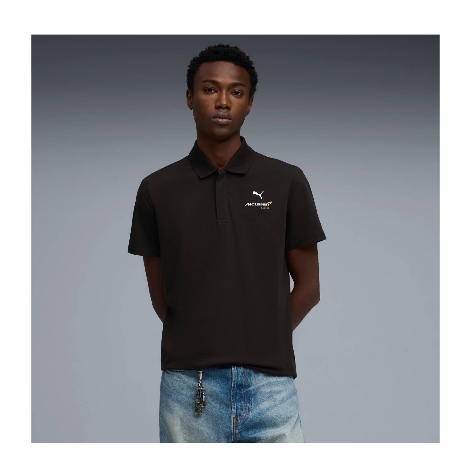 Koszulka polo męska czarna Essential McLaren F1 2026