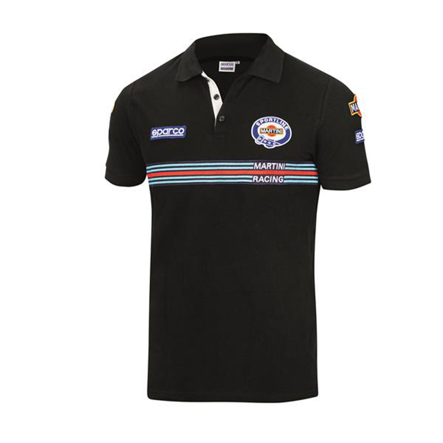 Koszulka polo męska Sparco Martini Stripe black