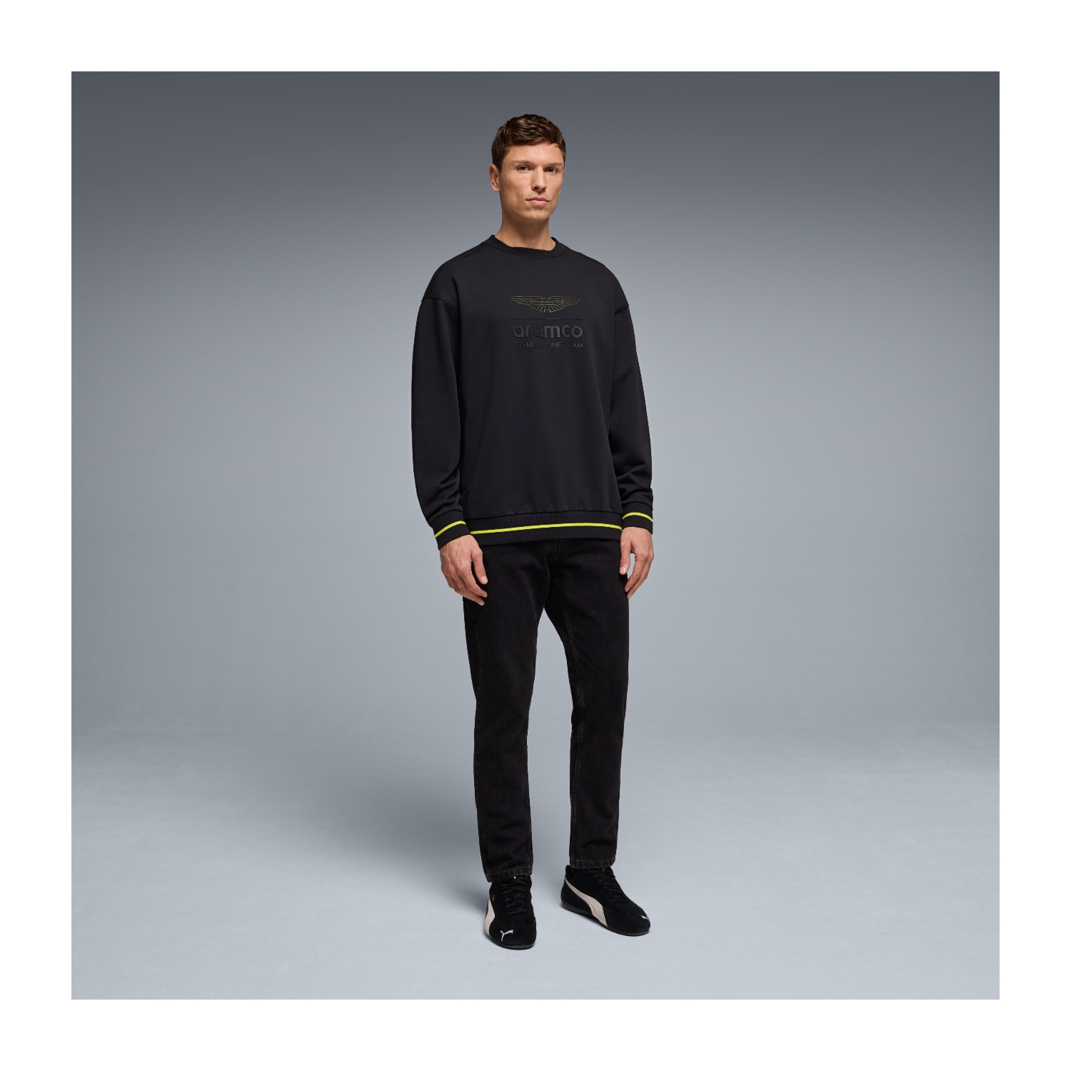 Bluza męska czarna oversized Stealth Aston Martin F1 2026