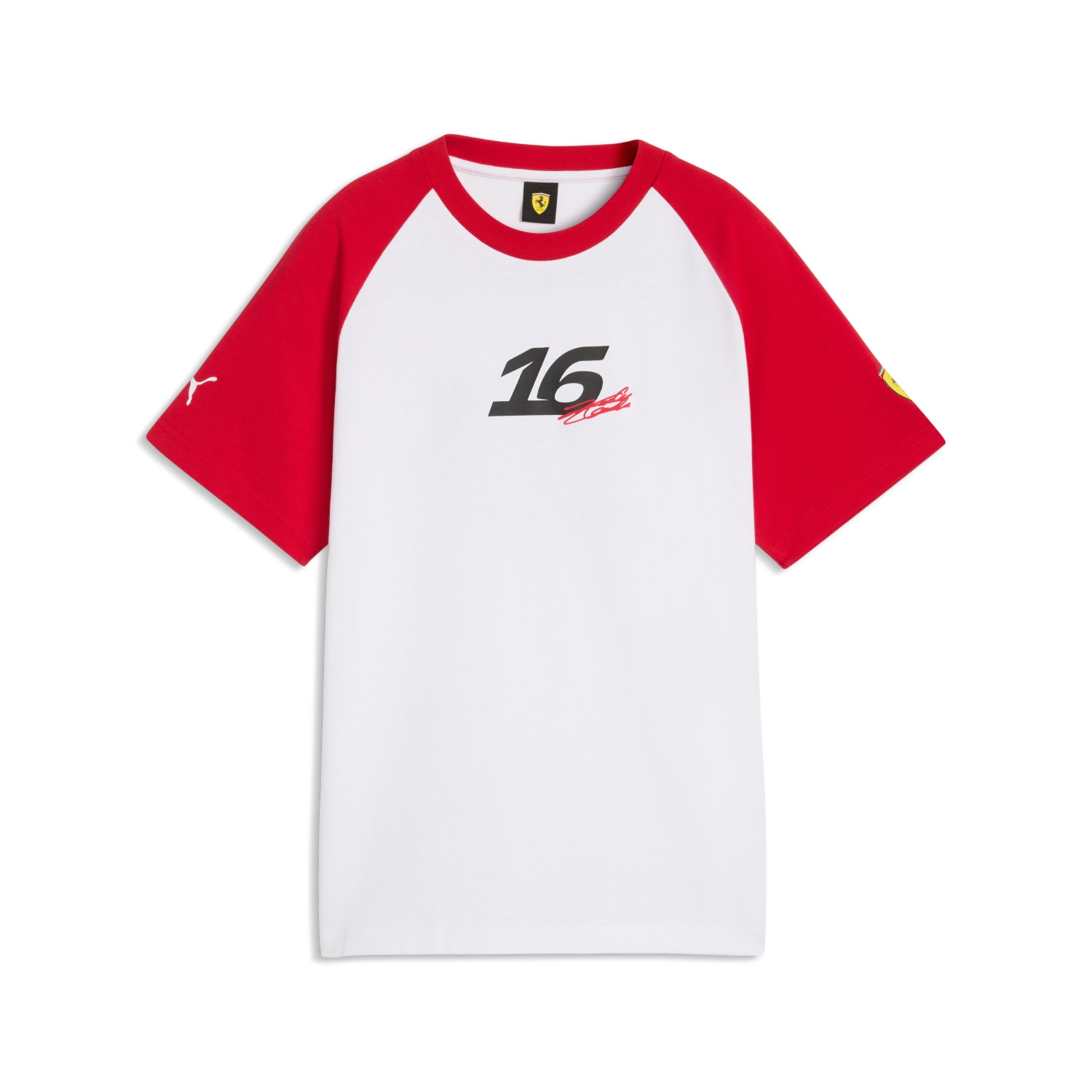 Koszulka T-shirt dziecięca biała Leclerc Graphic Scuderia Ferrari F1 2026