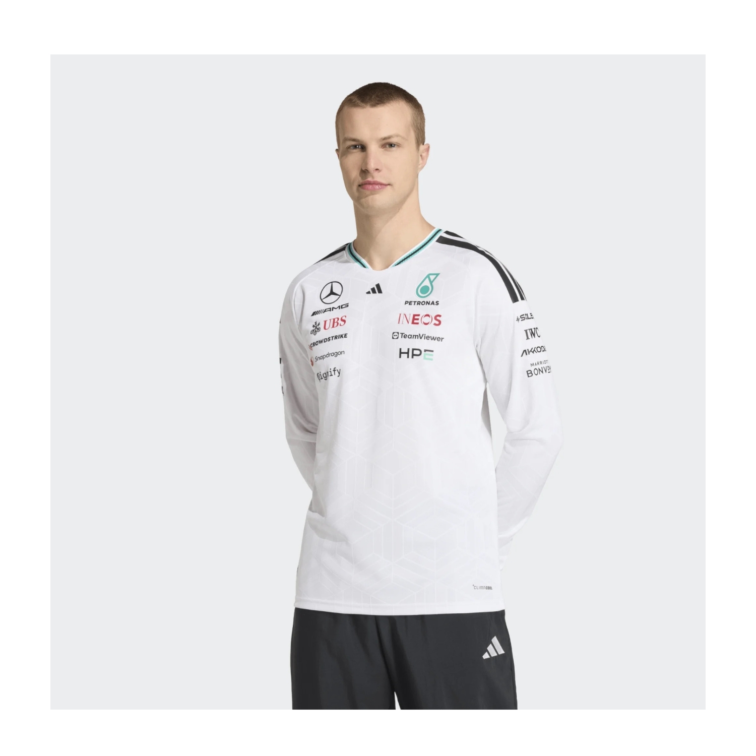 Koszulka z długim rękawem biała Authentic Team Mercedes AMG F1 2026