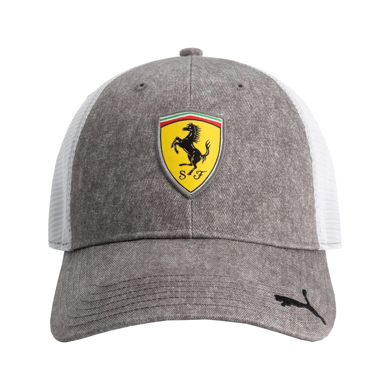 Czapka baseballowa męska Trucker szara Ferrari F1 2025