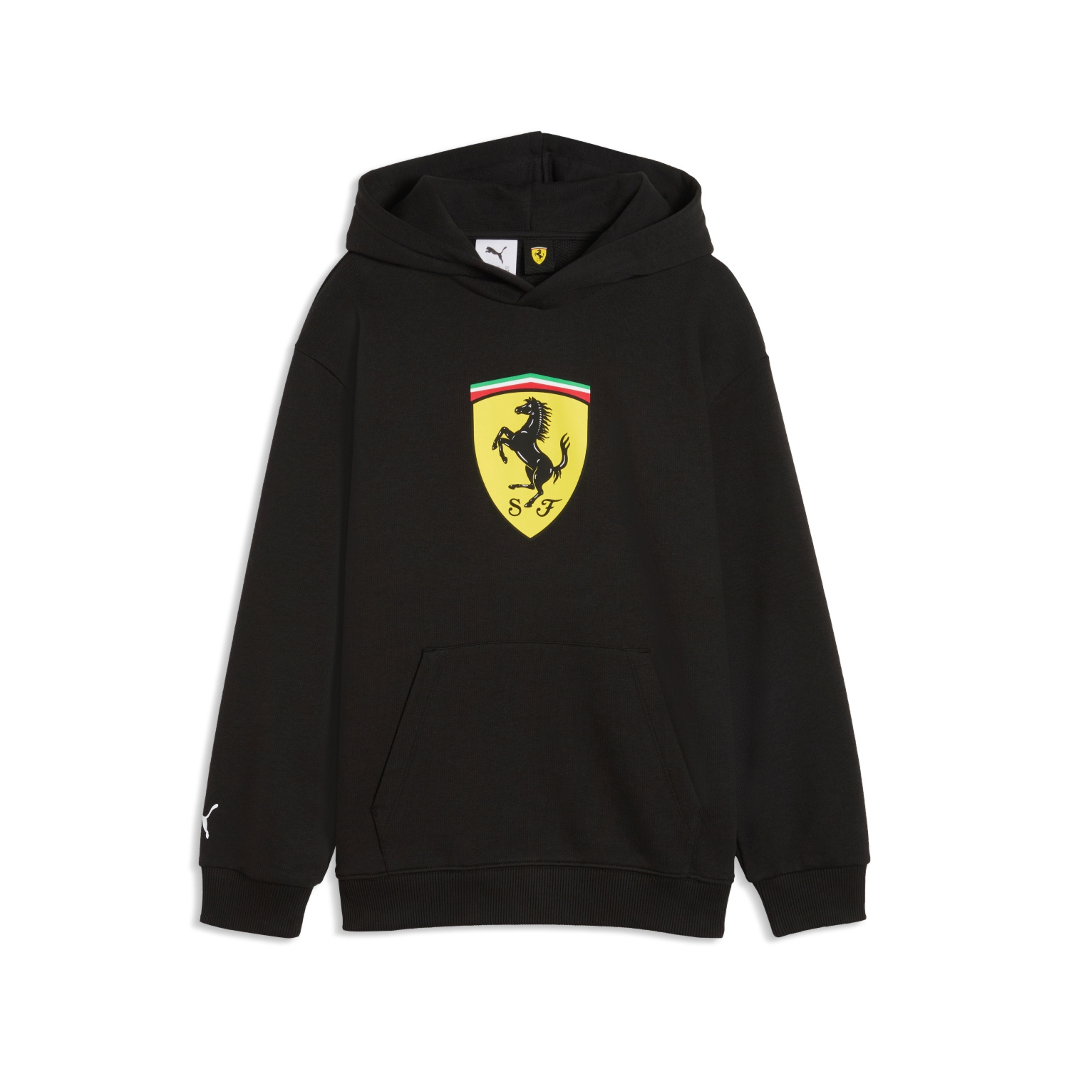 Bluza dziecięca czarna z kapturem Large Logo Scuderia Ferrari F1 2026