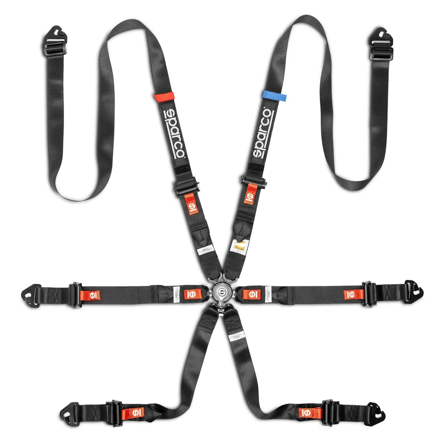 Pasy bezpieczeństwa 6-punktowe Sparco FORMULA H-9 ENDURANCE czarne (FIA)