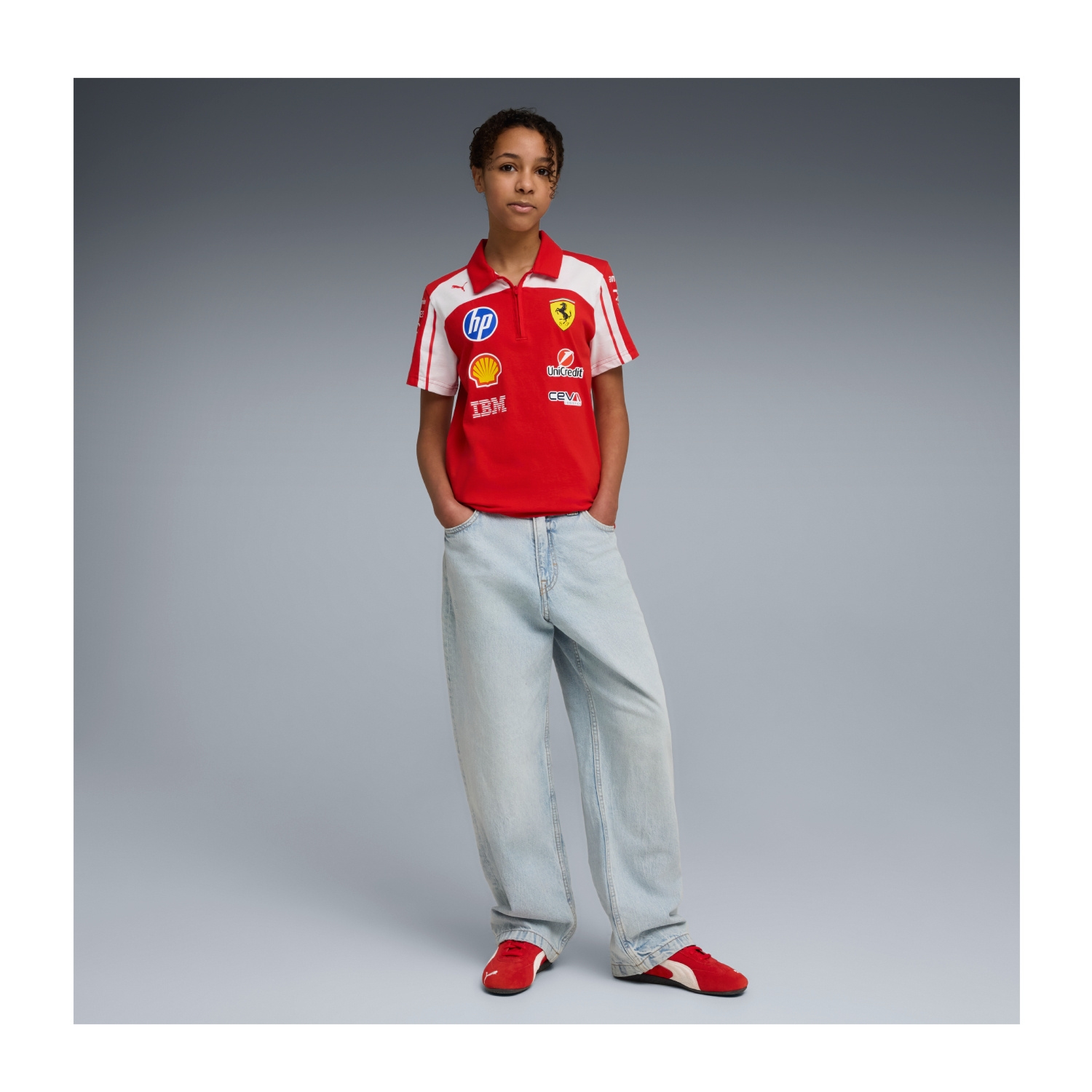 Koszulka polo dziecięca Team Ferrari F1 2026