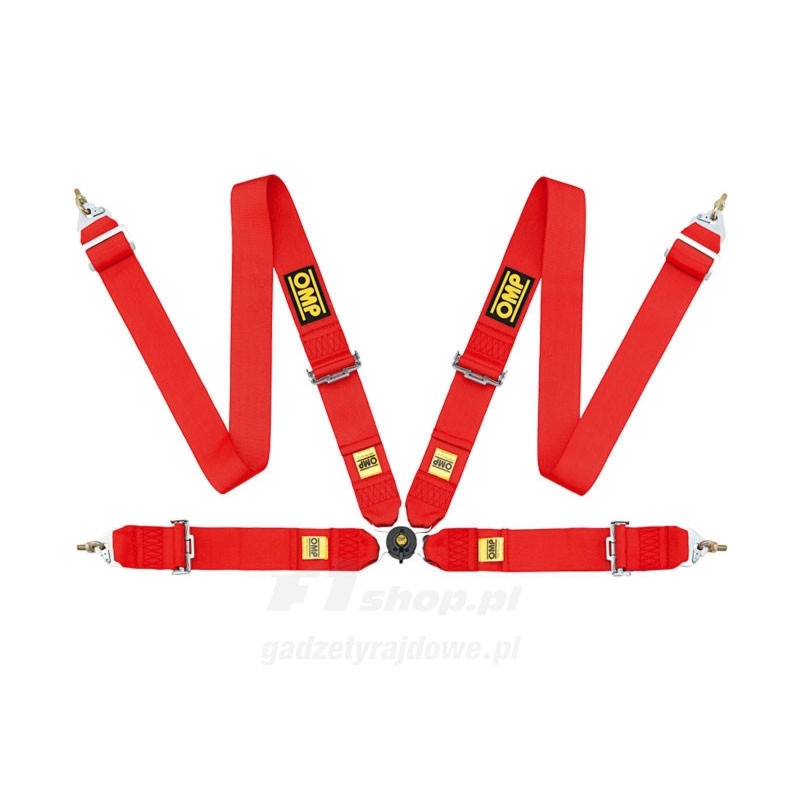 Pasy bezpieczeństwa OMP 4 - punktowe FIA DA801F MY14 czerwone