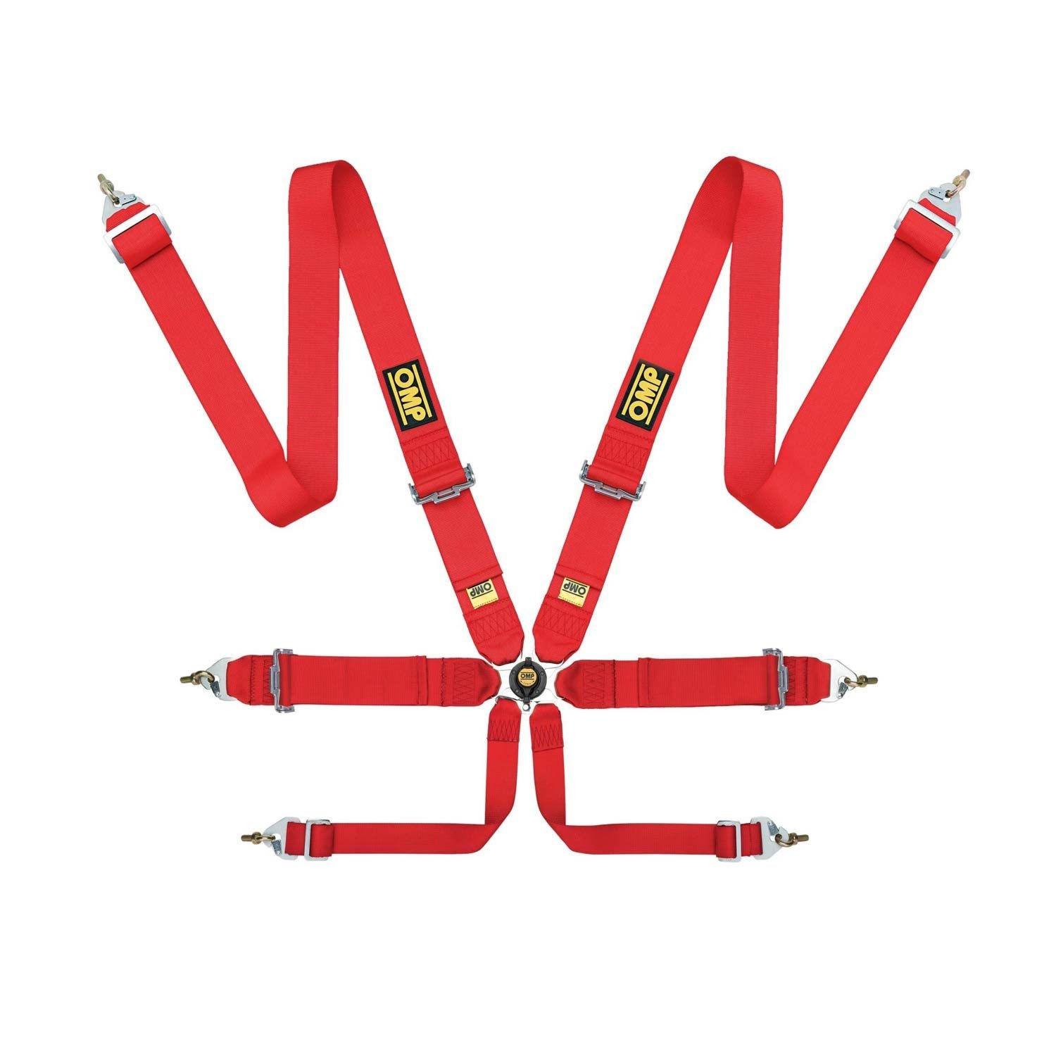 Pasy bezpieczeństwa 6 - punktowe OMP Saloon czerwone