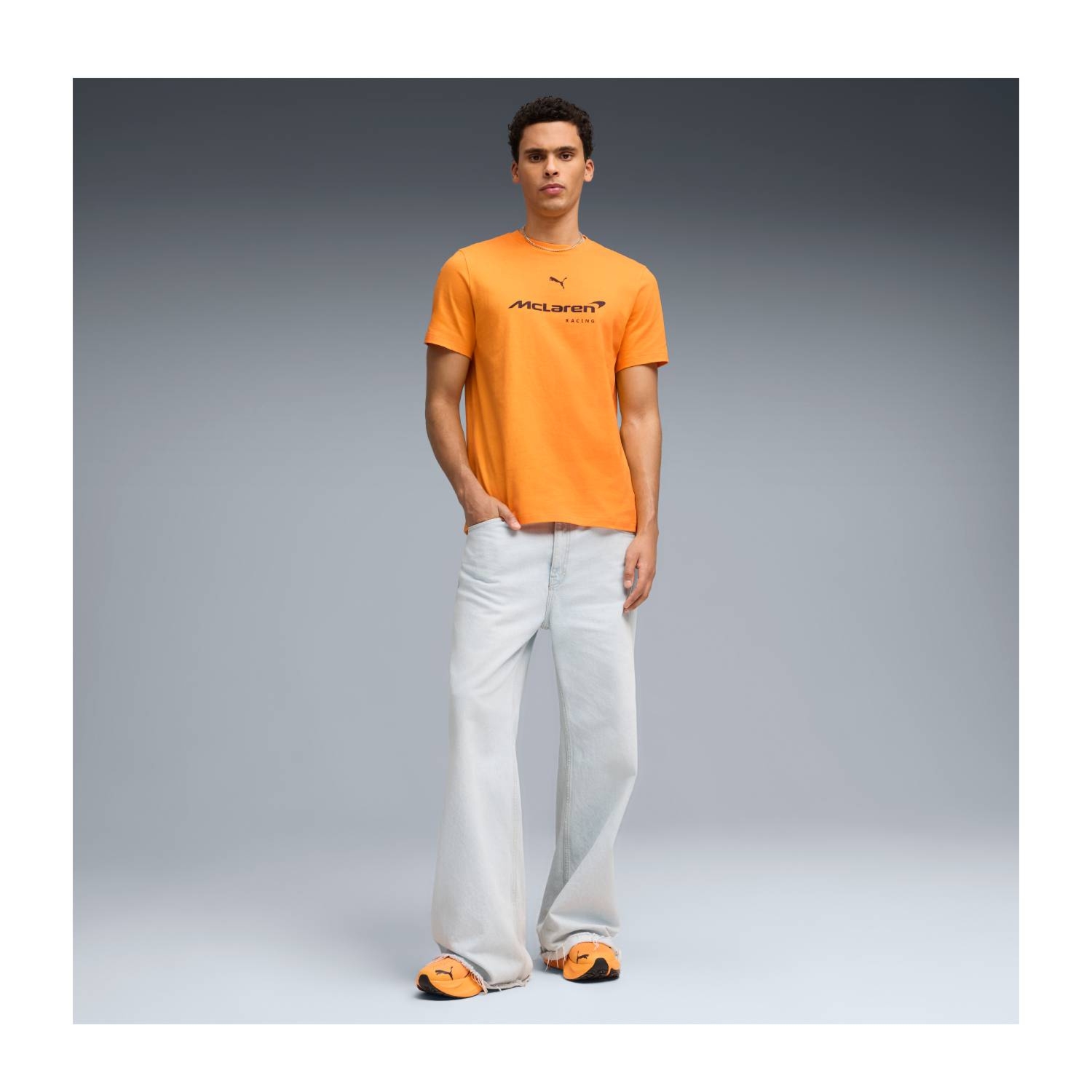 Koszulka t-shirt męska pomarańczowa Large Logo McLaren F1 2026