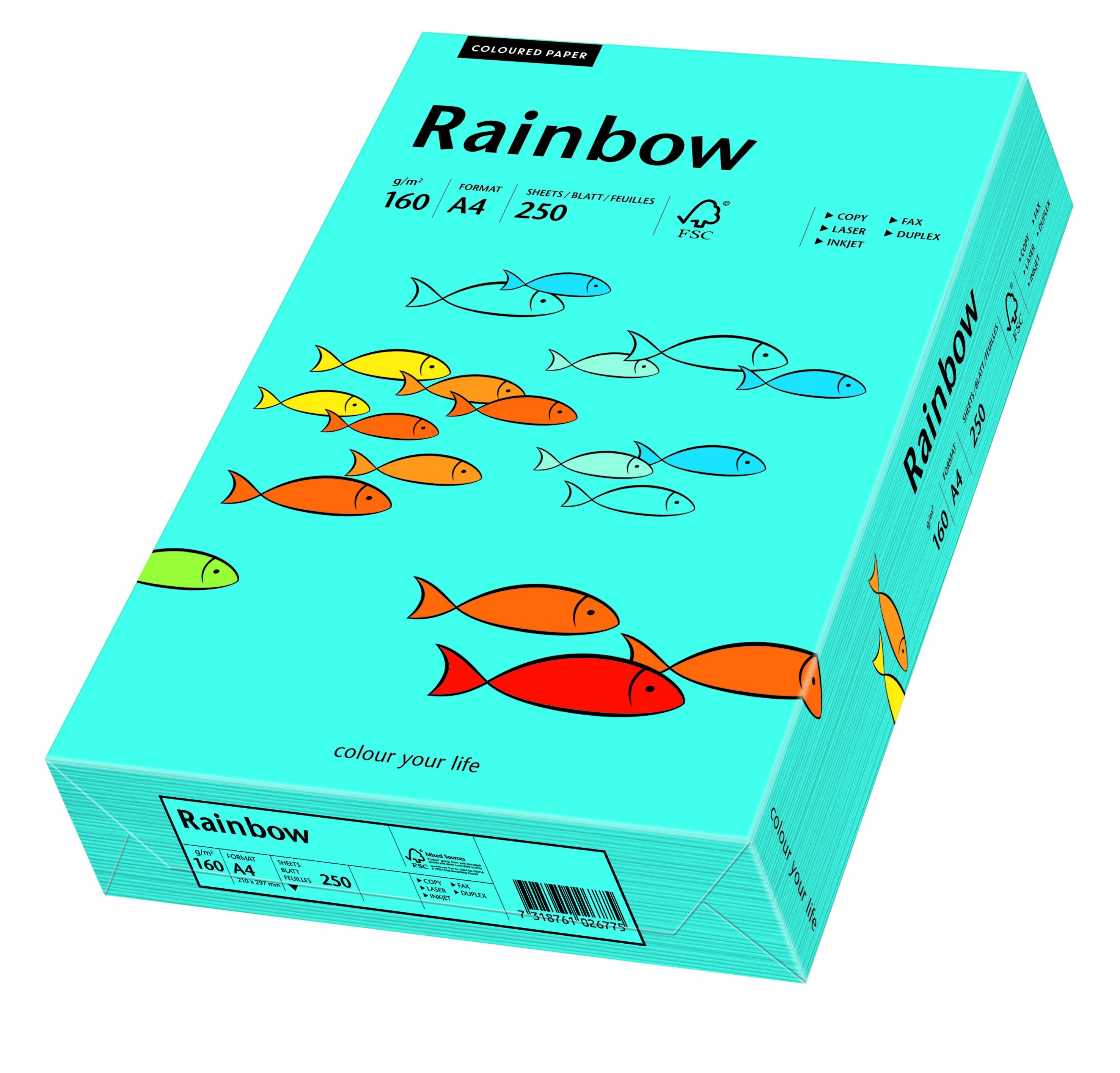 Фото - Папір Schneider Papyrus Papier kolorowy Rainbow A4 160g/250ark., nr 87 - niebieski 