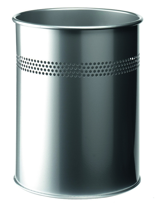 Фото - Відро для сміття Durable Kosz na śmieci  metalowy, okrągły, z perforacją, srebrny 15 