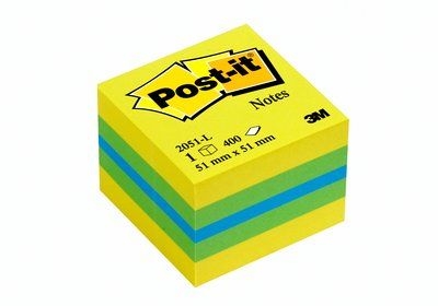 Фото - Стікери й папірці Post-it Kostka mini samoprzylepna 3M  2051-L, 51x51mm/400k - cytryn 