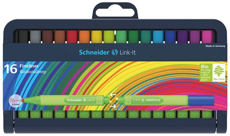 Zdjęcia - Długopis Schneider Cienkopis  Link-It - stojak 16 kolorów 