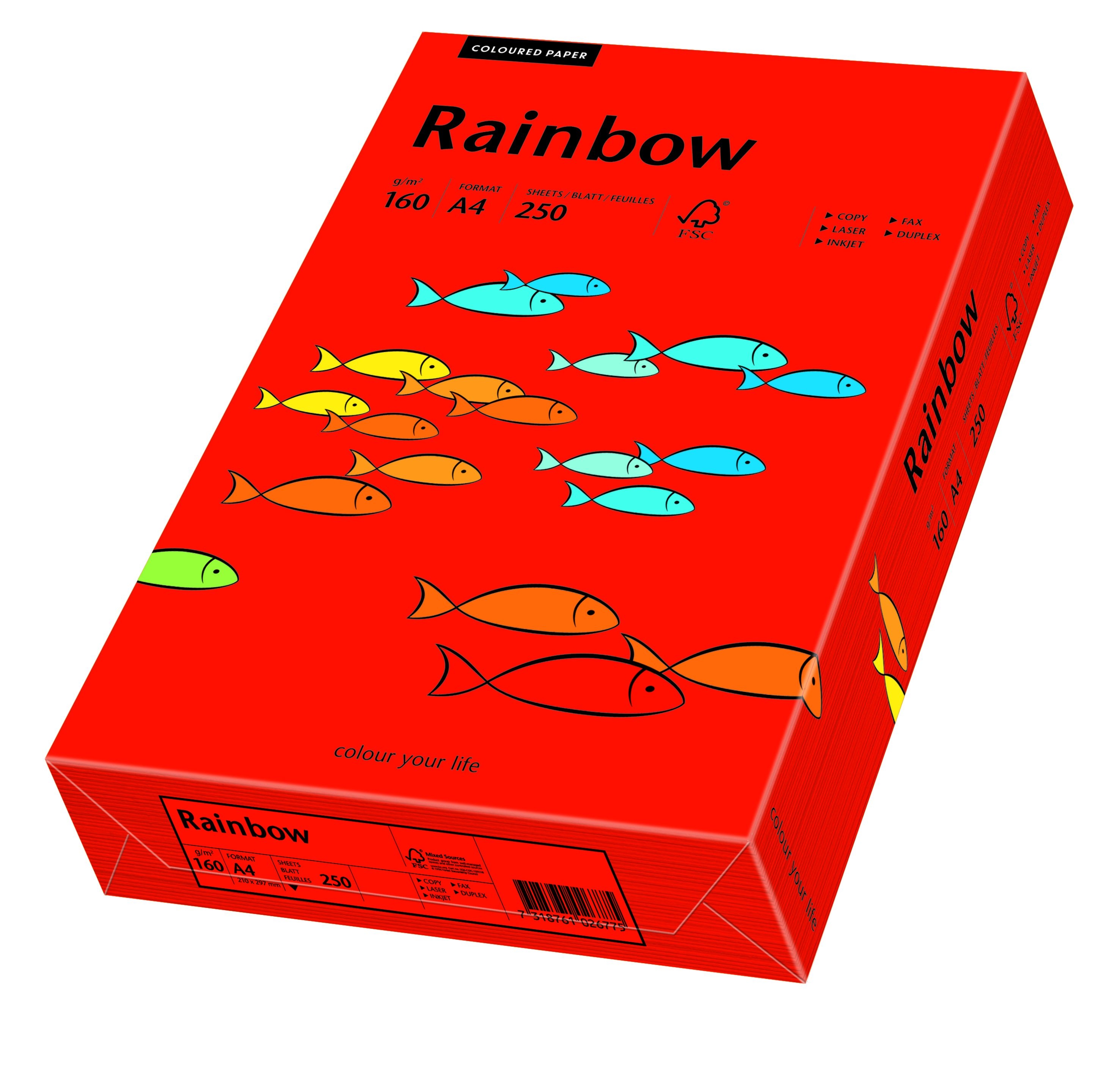 Фото - Папір Schneider Papyrus Papier kolorowy Rainbow A4 160g/250ark., nr 28 - czerwony ciemny 