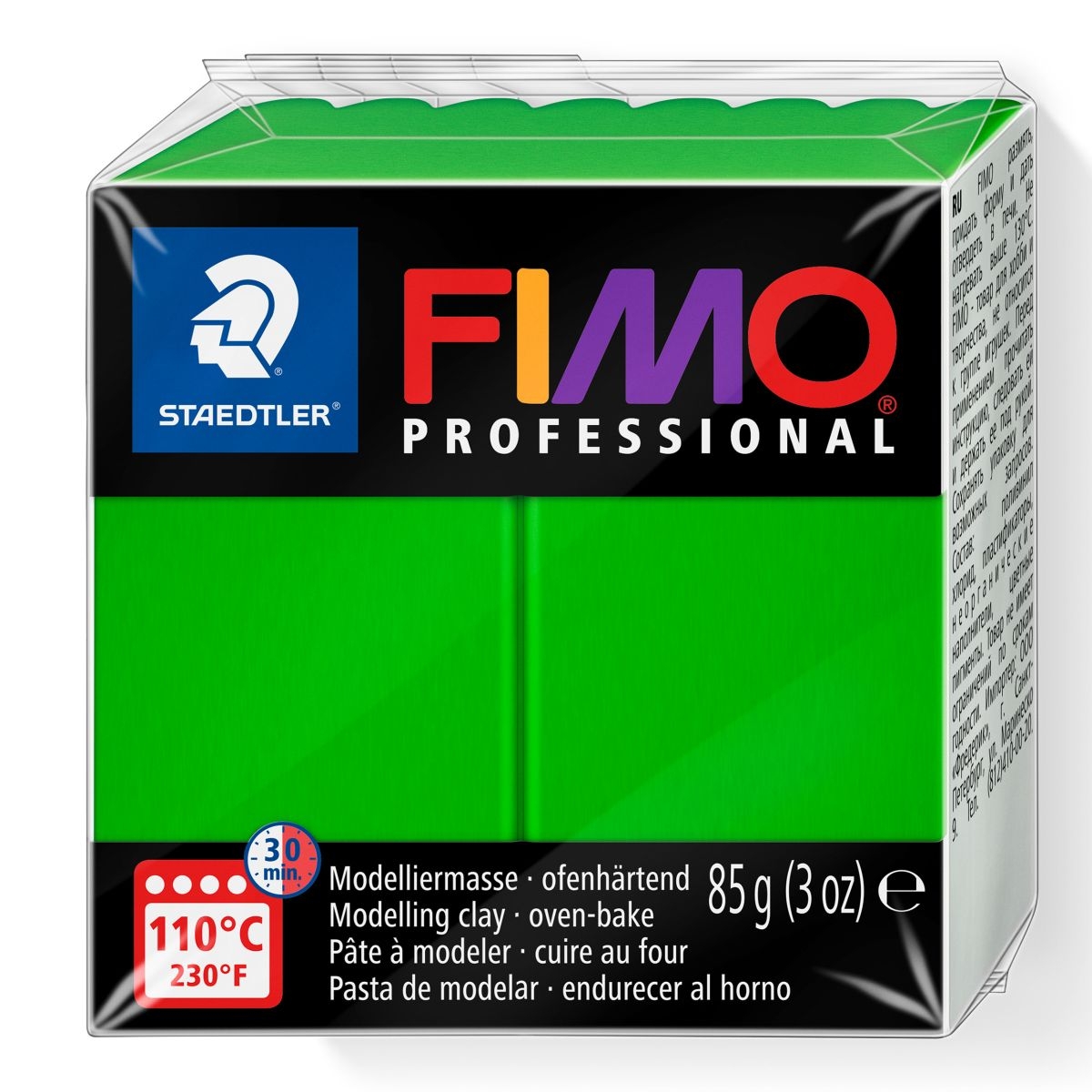 Zdjęcia - Kreatywność i rękodzieło Fimo Masa plastyczna  Professional kostka 85g - zielona 