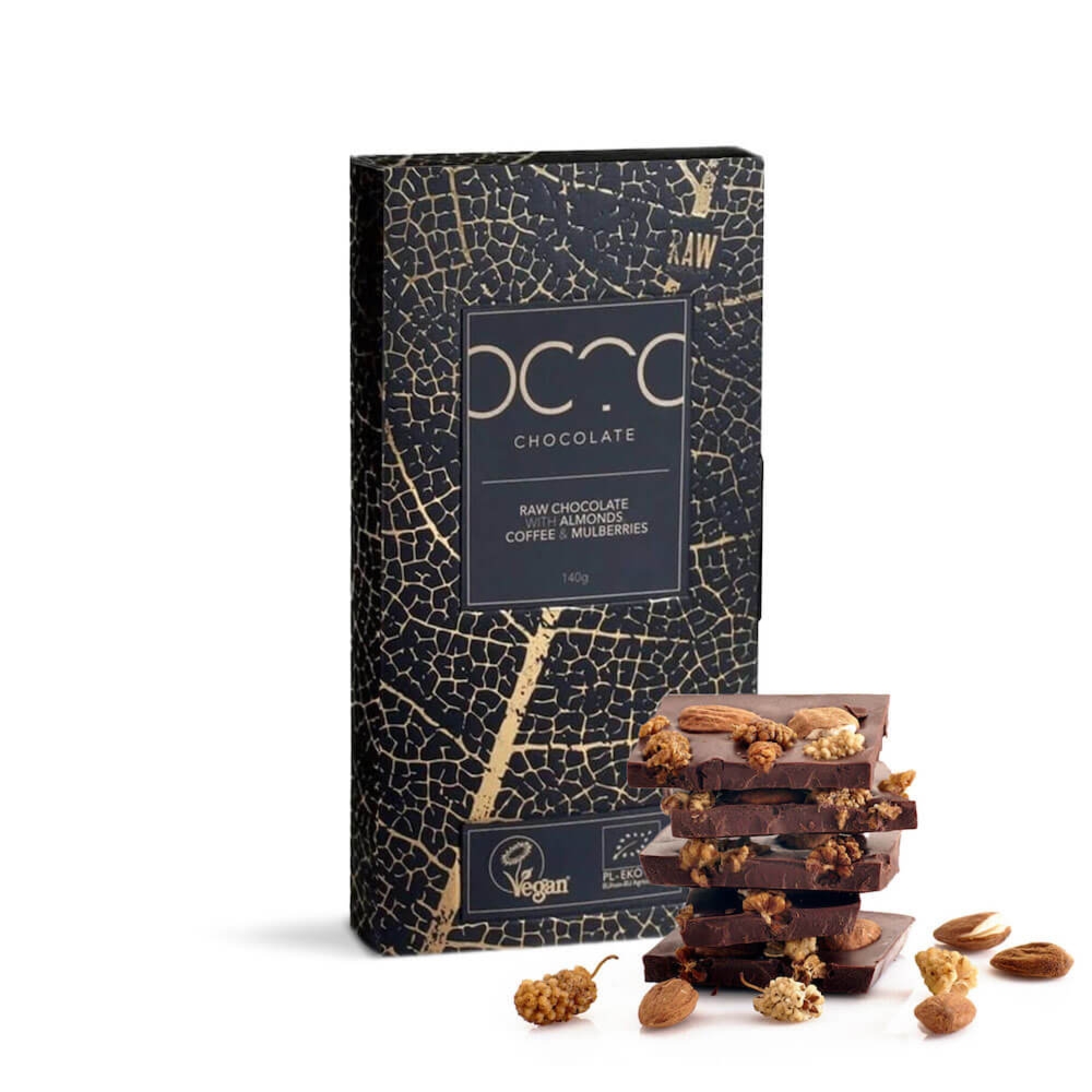 Czekolada z morwą, kawą i migdałami