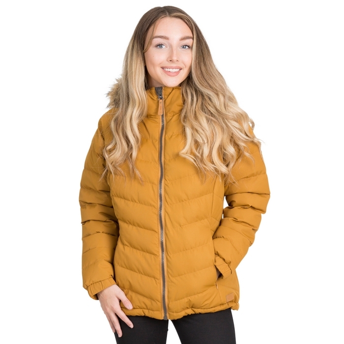 Kurtka pikowana zimowa damska nadina trespass golden brown - l