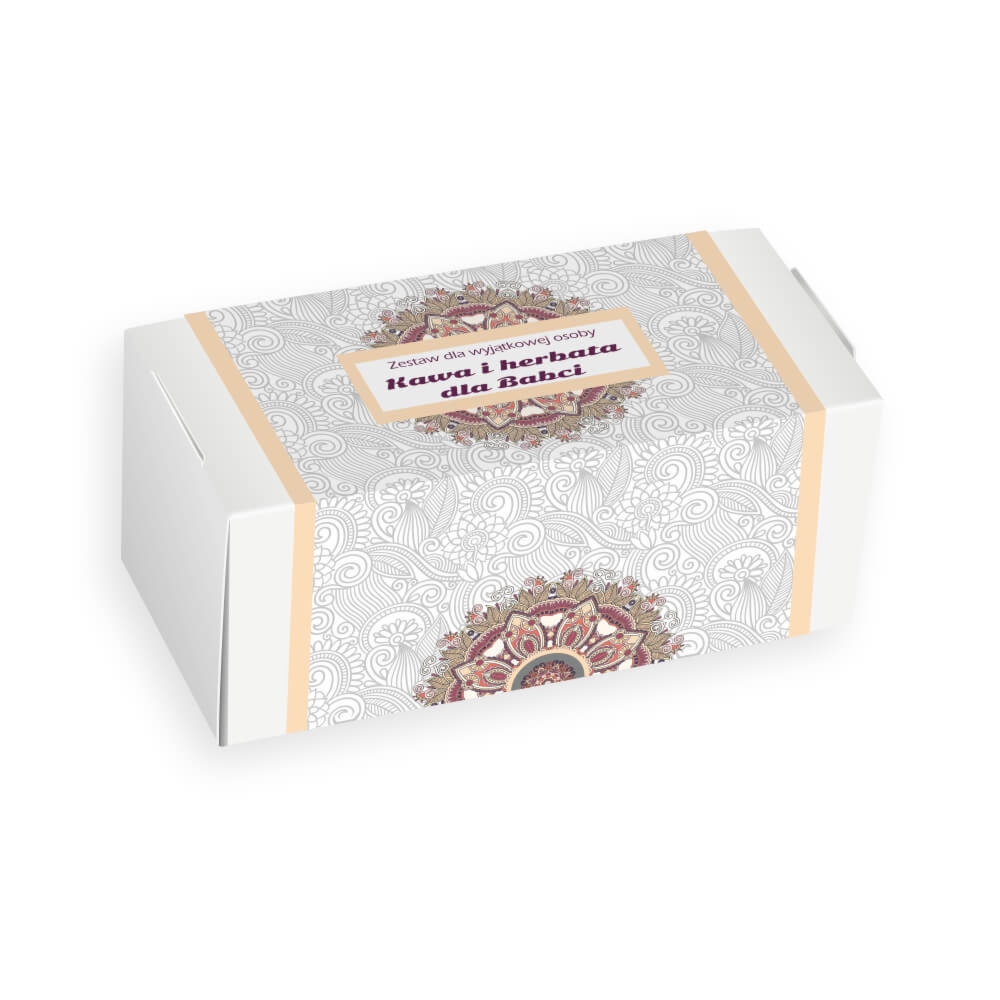 Gotowy zestaw prezentowy „dla Babci“ herbata sypana PREMIUM różne smaki 10szt. kawa aromatyzowana 10szt. prezent upominek na Dzień Babci dla seniora