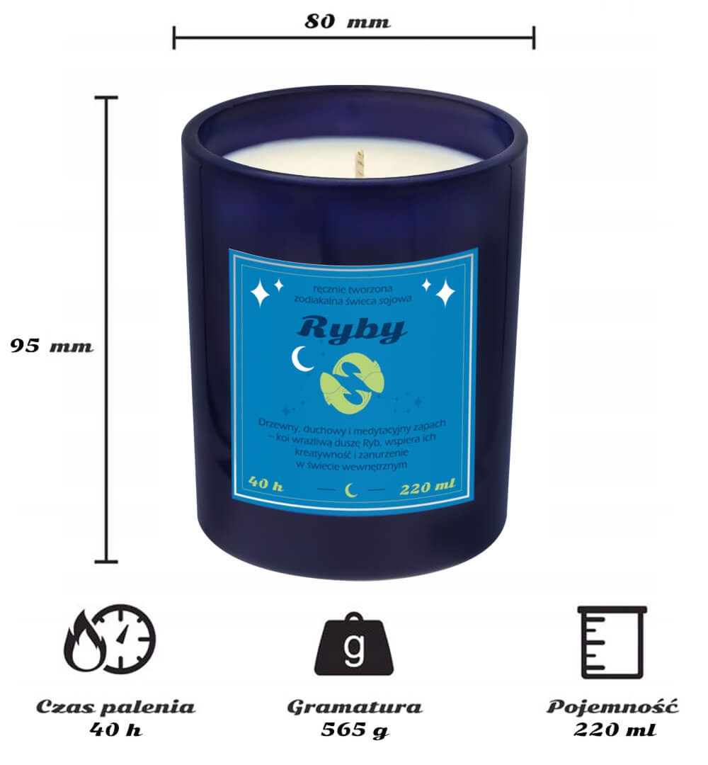 Świeca zodiakalna RYBY