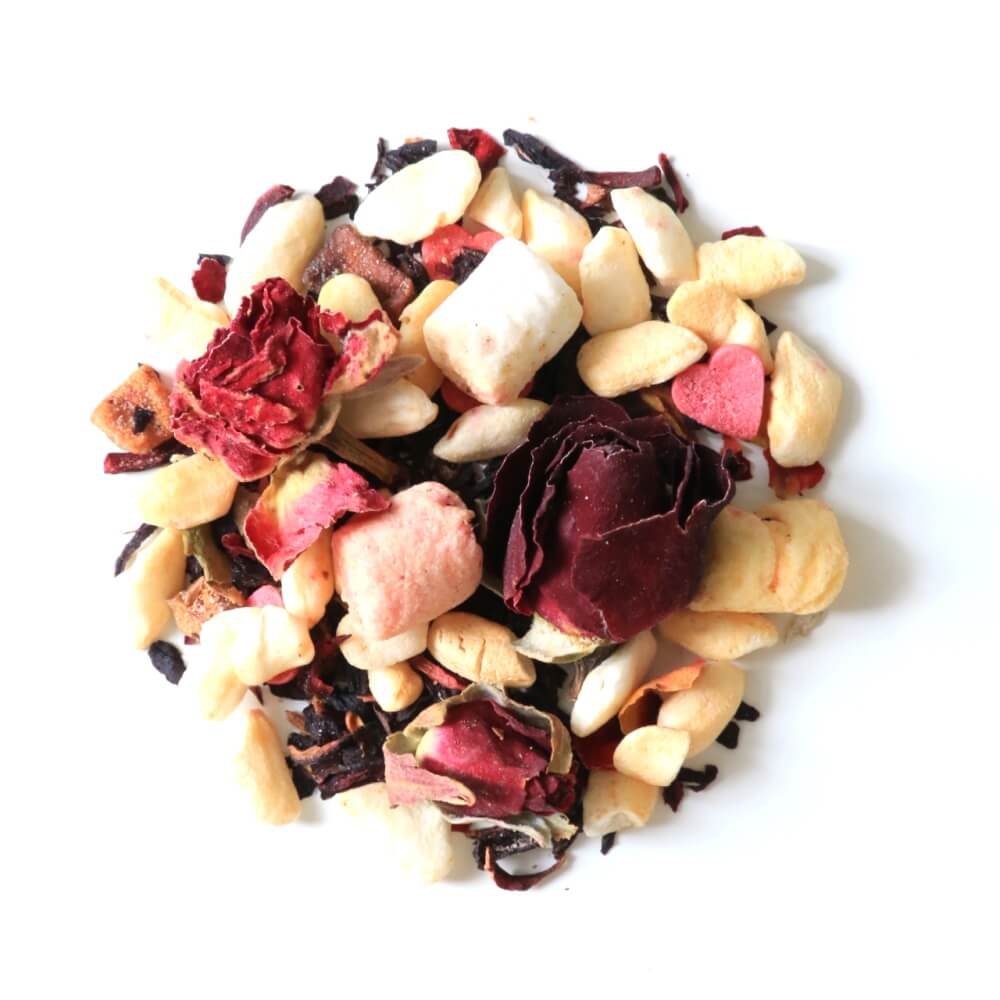 Sypana herbata owocowa RADOŚĆ kolorowe pianki hibiskus rodzynki