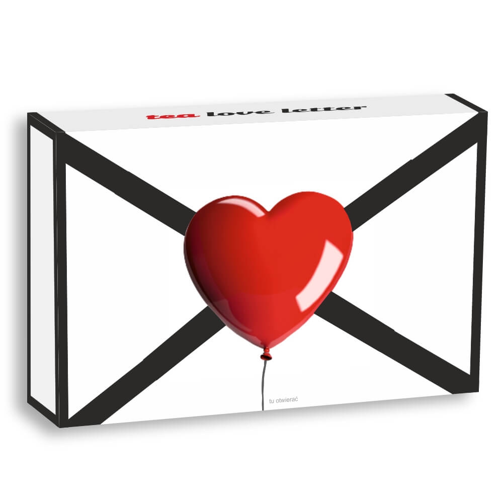 Gotowy zestaw prezentowy „Love Message“ herbata sypana PREMIUM różne smaki 14szt. prezent upominek na walentynki rocznicę dla zakochanych męża żony