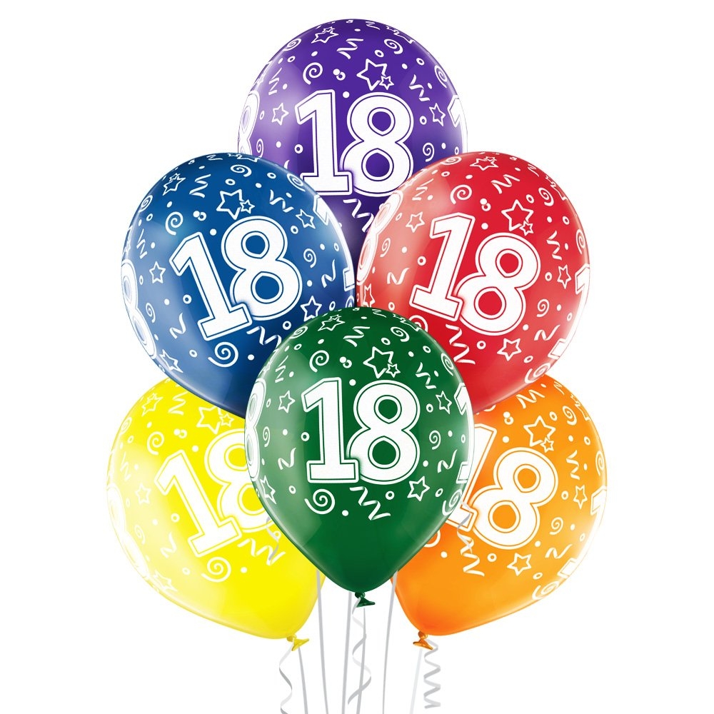 balony 18 urodziny kolorowe a6