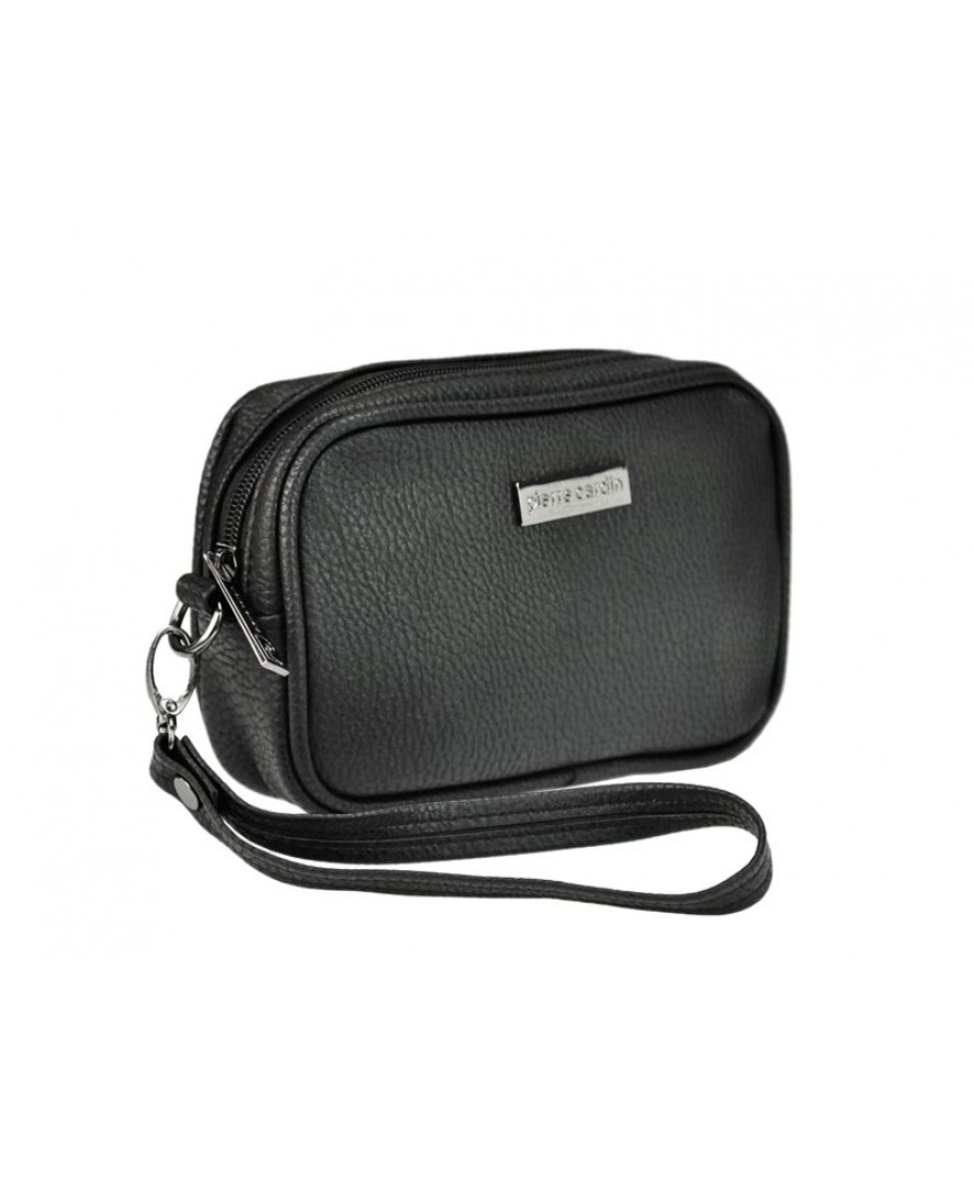 Pierre cardin 2w1 saszetka i kosmetyczka Pierre Cardin kolor czarny