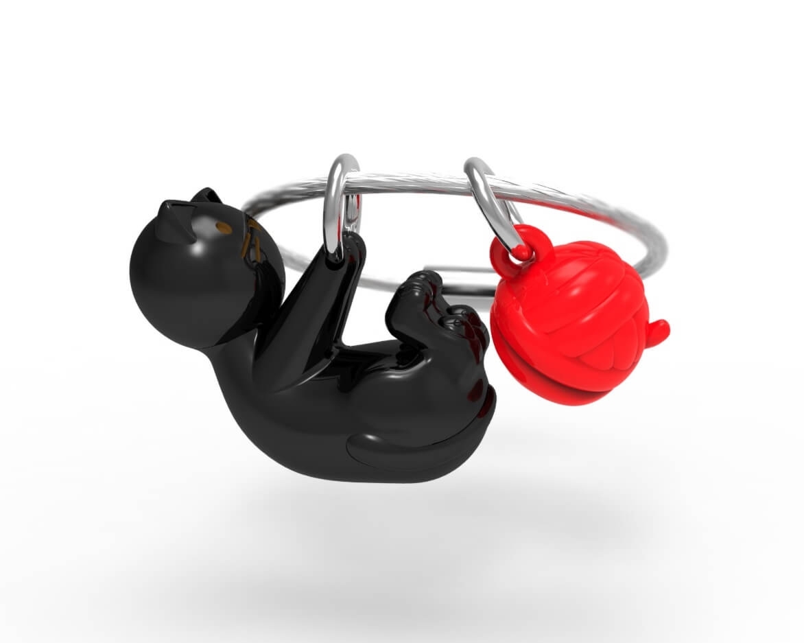 Brelok breloczek do kluczy kot czarny - Metalmorphose