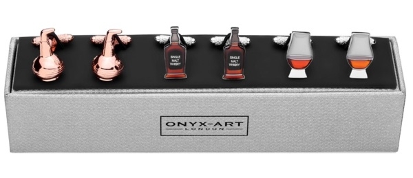 Zestaw prezentowy spinki do mankietów Whisky Onyx-Art London.
