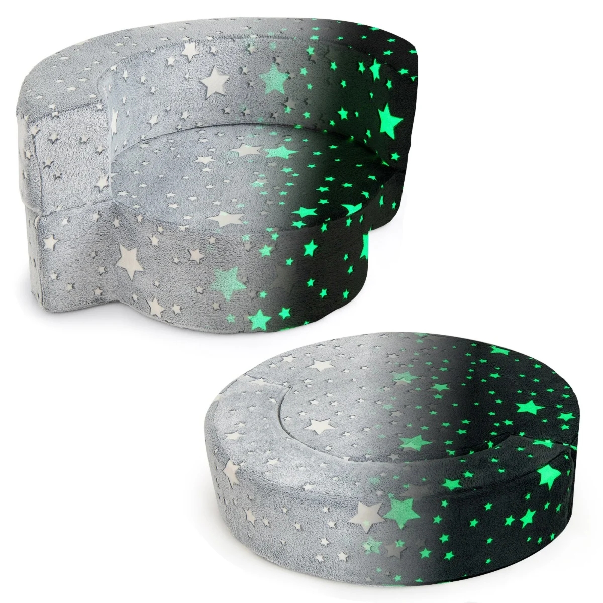 Okrągła modułowa sofa dla dzieci fluorescencyjna Costway