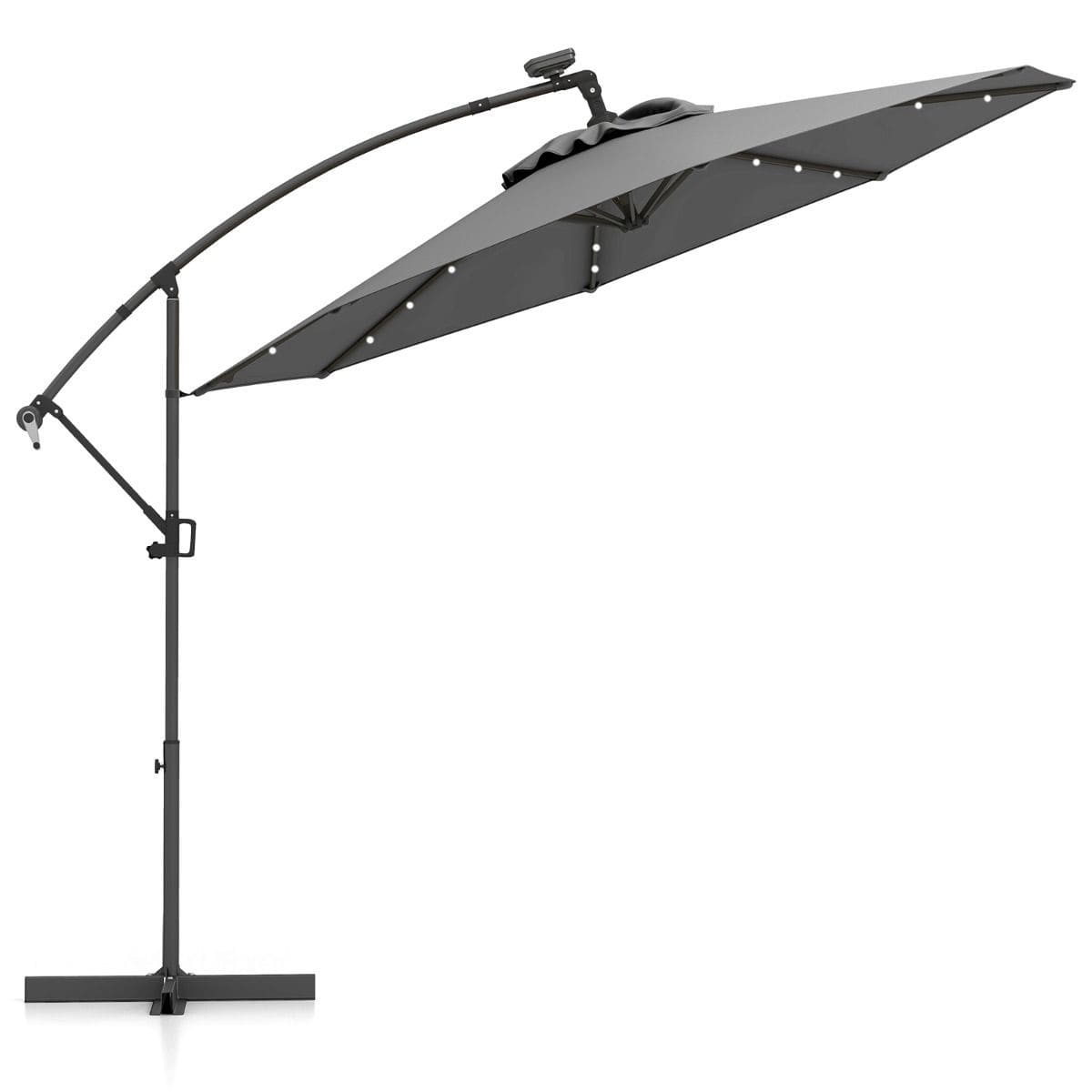 Parasol ogrodowy ze wiatami LED obrotowy 360