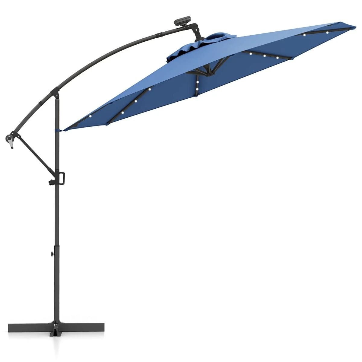 Parasol ogrodowy ze wiatami LED obrotowy 360