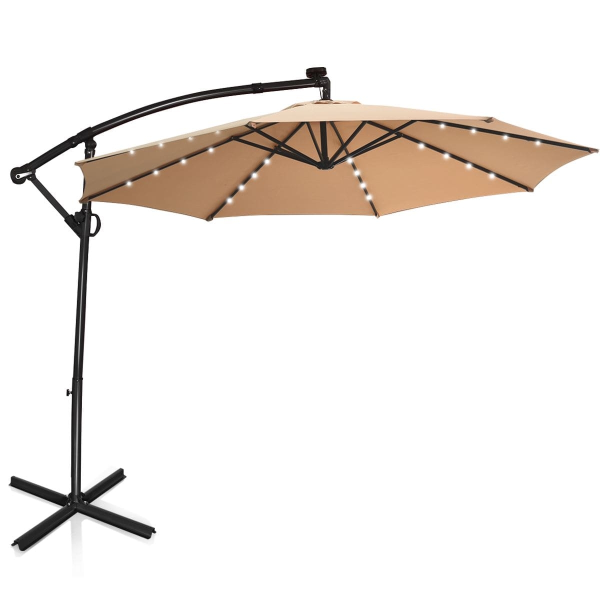 Okrgy parasol ogrodowy z owietleniem LED