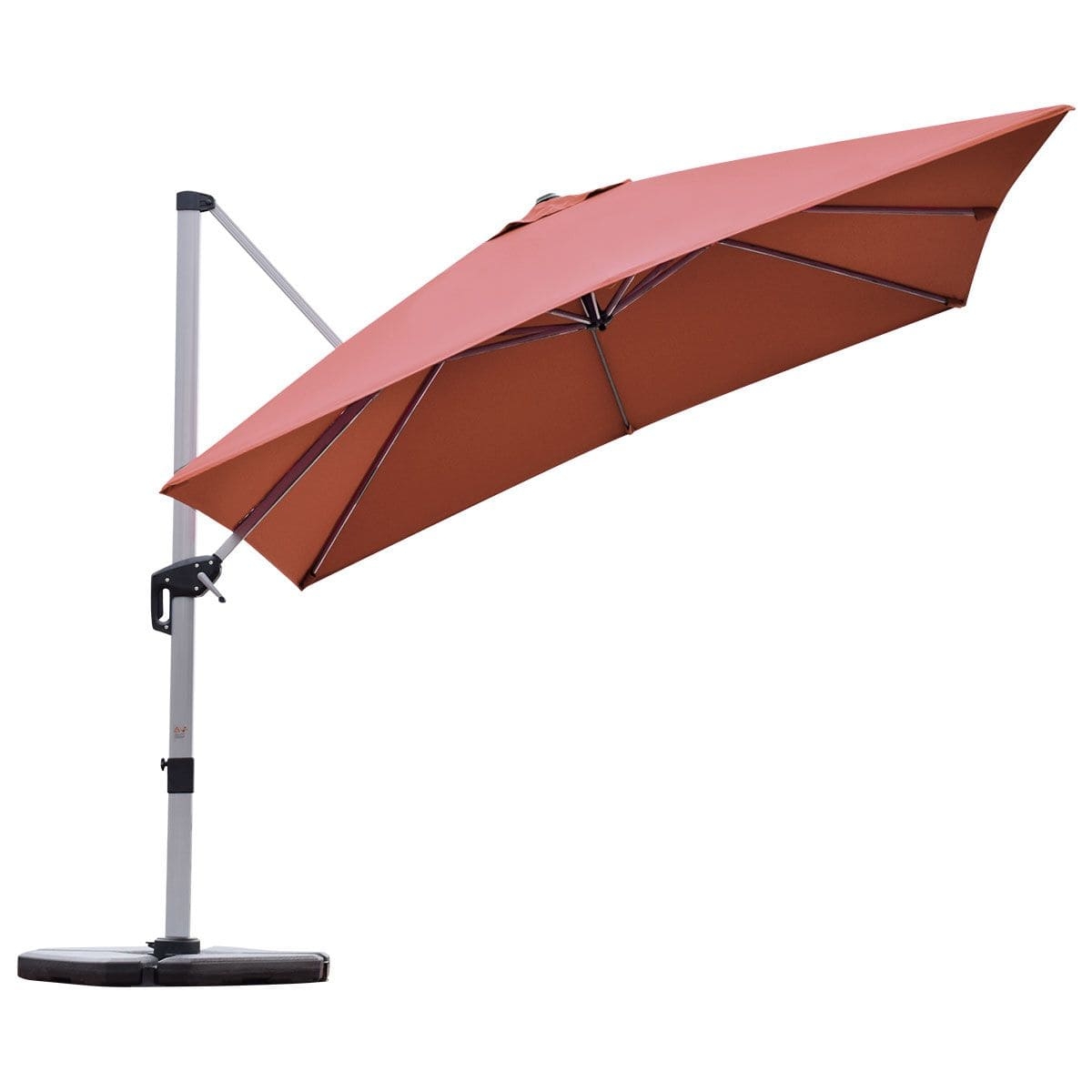 Parasol z podstaw krzyow i aluminiowym supkiem 300 x 300 x 261 cm pomaraczowy