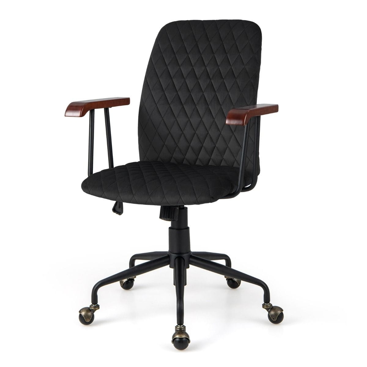 Zdjęcia - Fotel komputerowy Costway Krzesło biurowe obrotowe z podłokietnikami czarne 