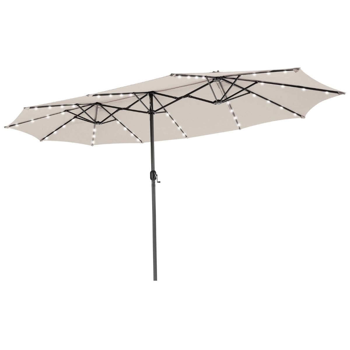 Parasol ogrodowy z solarnymi diodami LED 470 cm