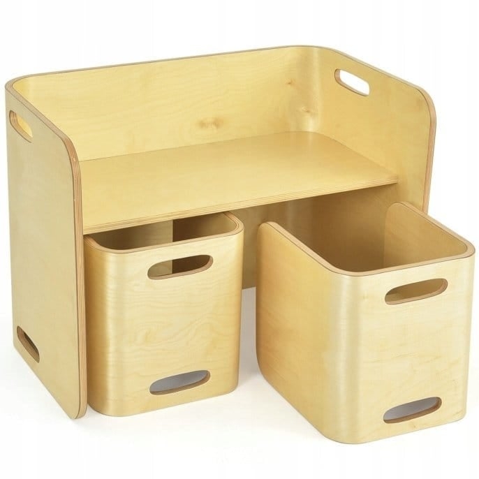 Stolik ławka i krzesła dla dzieci zestaw 4w1