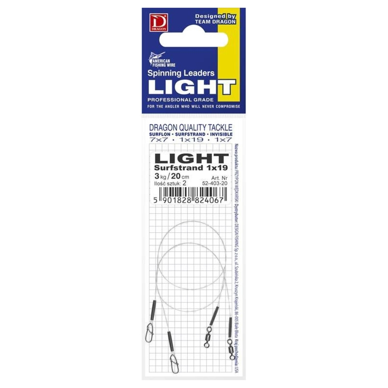 Przypon Dragon 1X19 SURFLON LIGHT 35CM 3KG 52-203-35