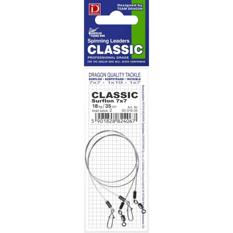 Przypon Dragon Surfstrand 7X7 2SZT 25CM/9KG 50-109-25