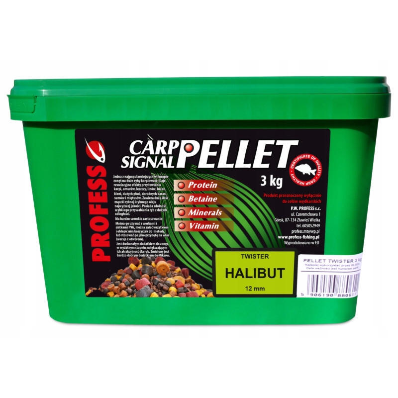 Profess Pellet TWISTER – HALIBUT 12 mm 3000 g