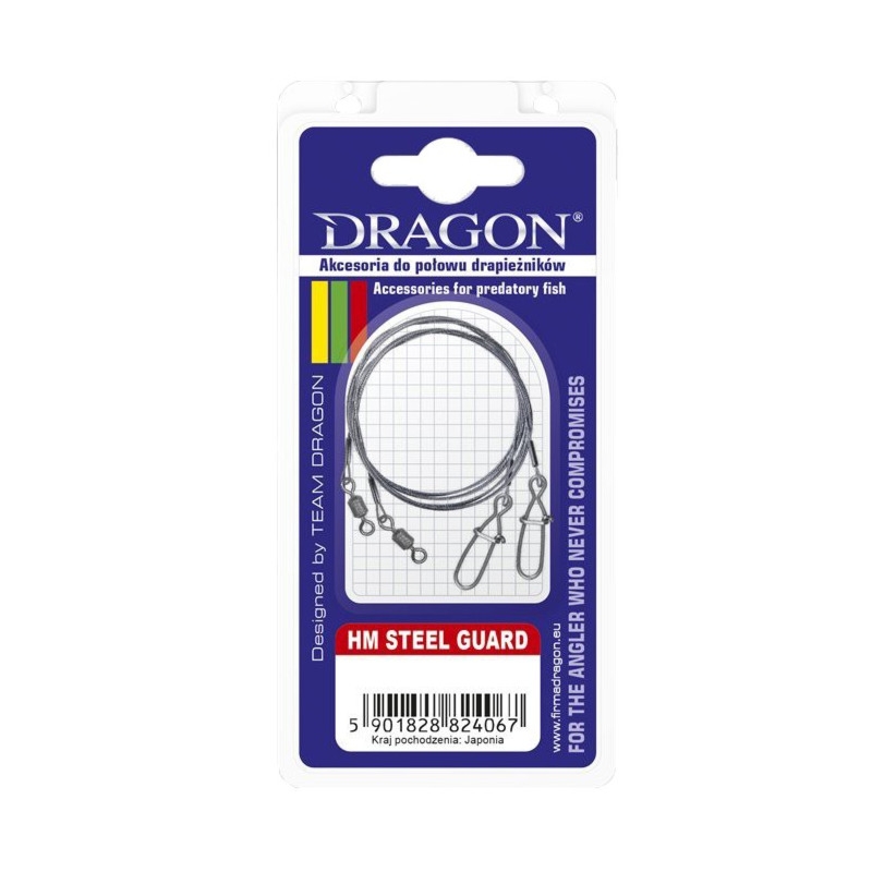 Przypon Dragon Hm 7X7 STEEL GUARD CARBON 25CM 6KG 57-106-25
