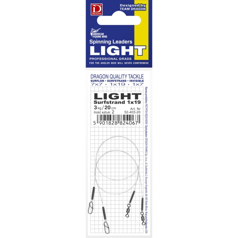 Przypon Dragon Surfstrand 1X7 2SZT 25CM/5KG 50-705-25