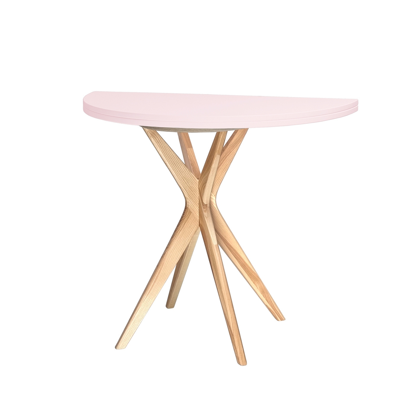 Półokrągły Rozkładany Stół JUBI śr. 90cm Różowy
