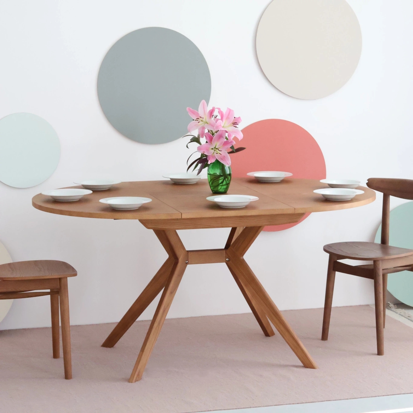 Okrągły rozkładany stół jadalniany 120cm Biju Jesion