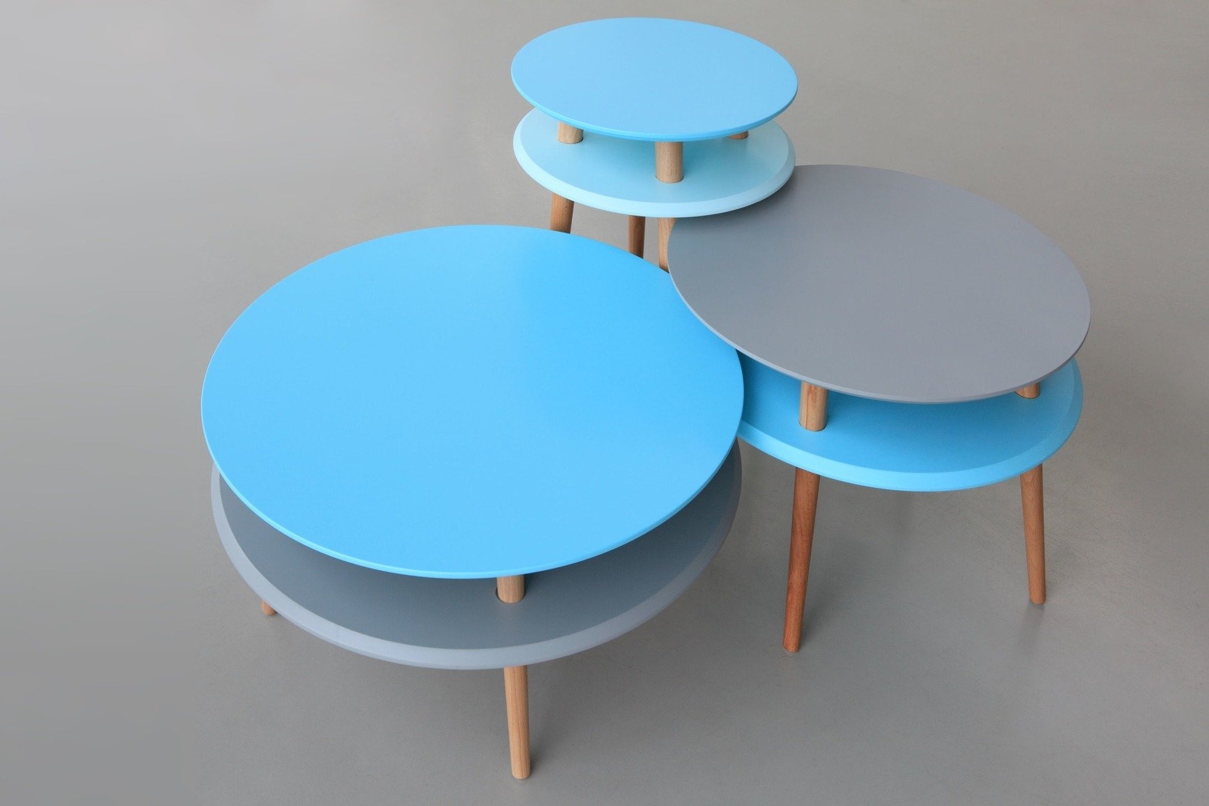 Stolik Kawowy UFO śr. 45cm wys. 61cm - Petrol Blue