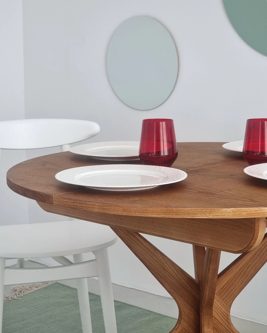 Rozsuwany Okrągły Stół JUBI 90cm Orzech