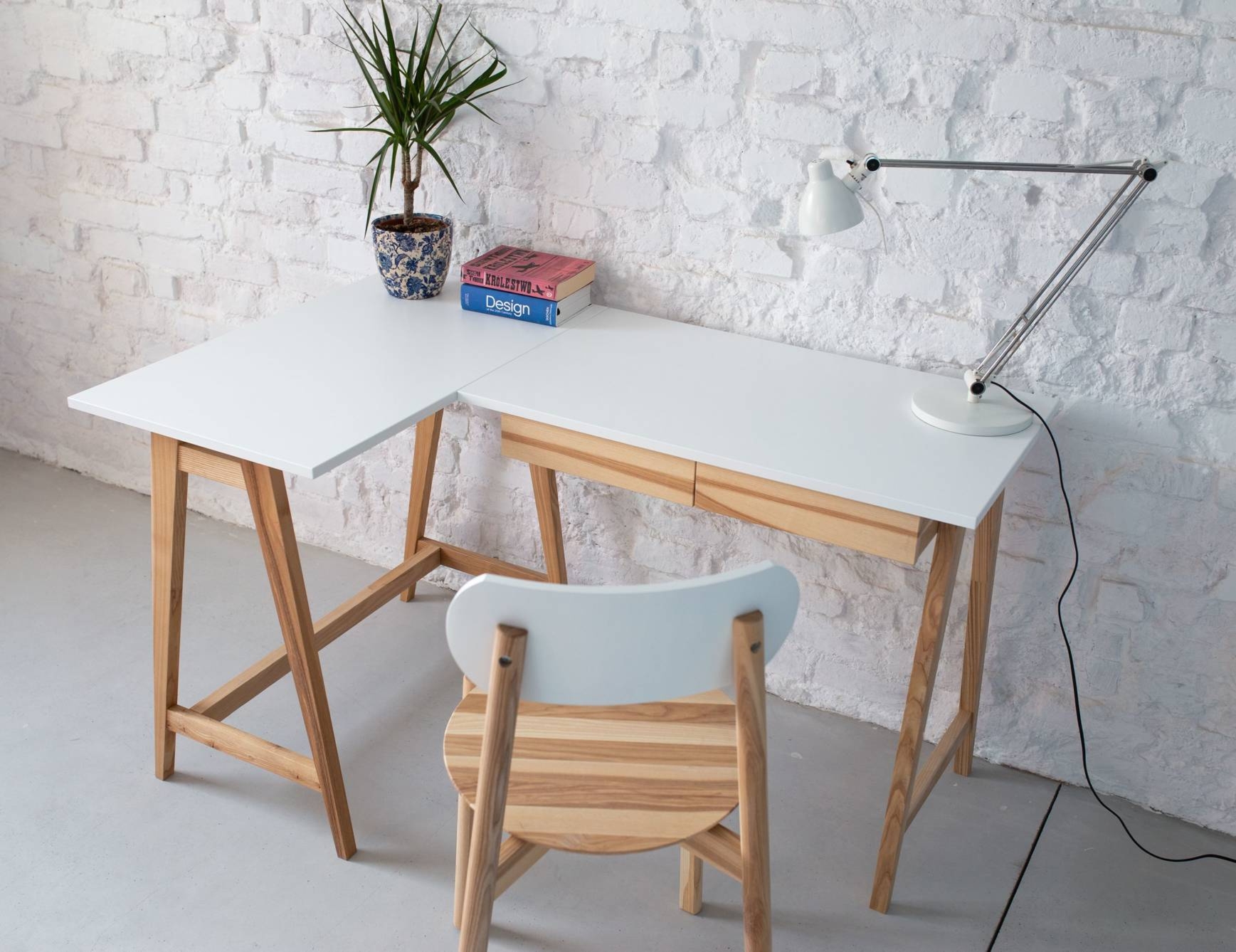 Jesionowe Biurko Narożne LUKA - różne rozmiary i kolory